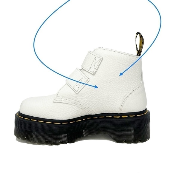 New Dr. Martens Devon Heart Platform White Leather Ankle Boots Women Size 5 Docs - Picture 8 of 11